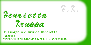 henrietta kruppa business card